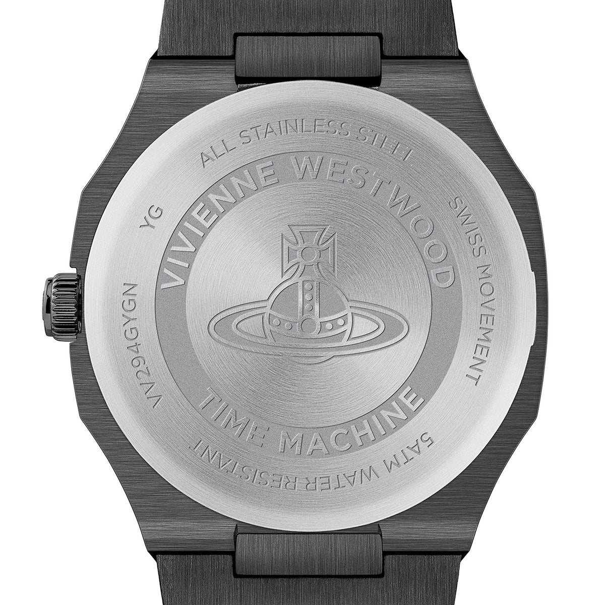 Vivienne Westwood The Bank 37mm Black Dial Steel Quartz Watch VV294GYGN